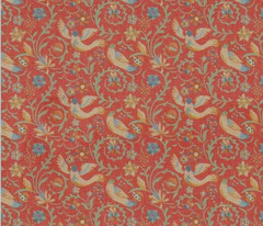 GP & J BAKER CURTAIN FABRIC DESIGN DESIGN Royal Court 6.5 METRES RED LINEN BLEND
