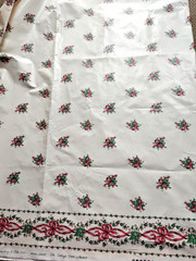 Vtg Brunschwig & Fils Cream Ivy Glazed Chintz Fabric Cottage at Orne Bow Border