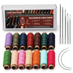 KAQRHFT 0.55 mm Round Waxed Thread, 14 Colors 76 0.55mm 70m, Rainbow Color