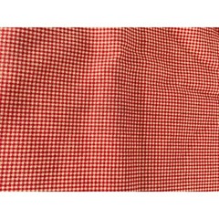 Gingham Fabric Cotton Red Checked Beige Small Squares Lot 1 Yard 51 Inches Wide