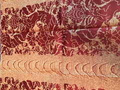 HAZELTON HOUSE Edward Damask Red 26 1/2 x 28″ Jacquard Weave Fabric Sample
