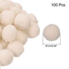 Pom Felt Balls Fabric 1cm 10mm Nude for Crafts Project DIY, 100Pcs