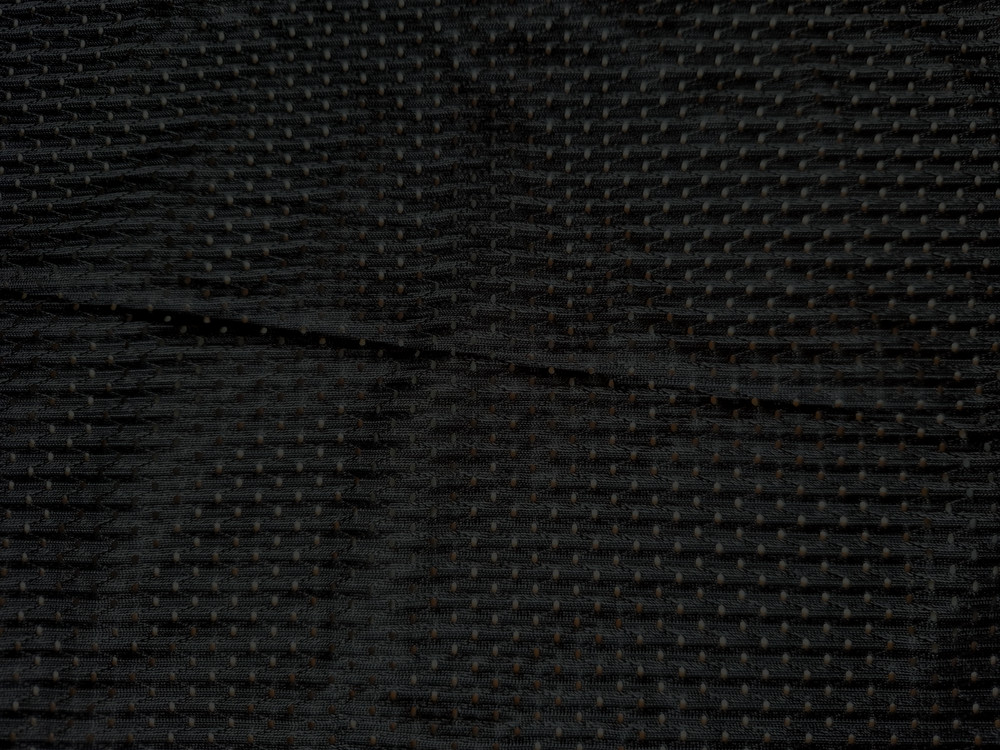 BLACK SOLID STRIPES POLYESTER OPEN MESH FABRIC NO STRETCH 27X56 INCHES