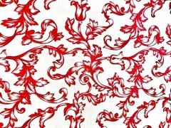 Fabric by the meter and tablecloths | Ramage pattern 3 variants grey red gold | 100% cotton