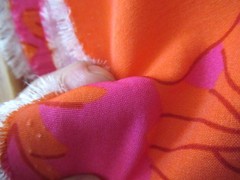90s does 70s One Way Stretch Pink Orange Floral Spandex 150cm x 5 meters
