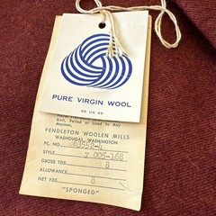 PENDLETON Virgin Wool 6+Yd Remnant 60″ Wide Burgundy Sponged Medium Weight Label