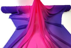 1Yard 100D Ombre Chiffon Fabric Gradual Purple-Rose-Purple