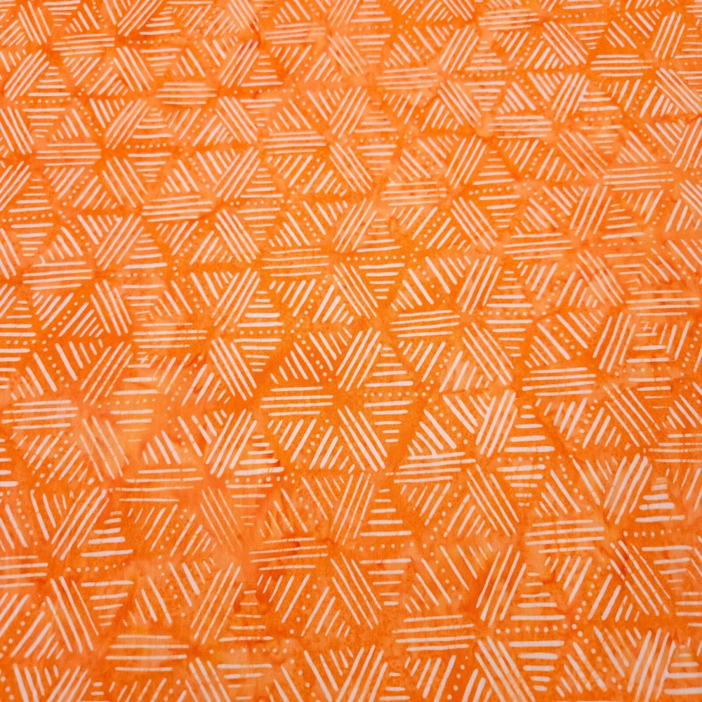 Spectrum BTY Banyan Batiks Orange Off-White Geometric