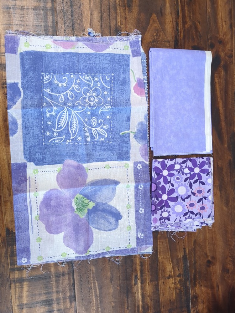 Lot of purple Fabric, floral, 5oz