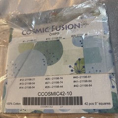 Northcott Cosmic Fusion Chips Charm Pack New Package Colorful 5 X 5” Quilt Sew