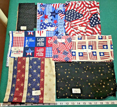 YOUR CHOICE: Patriotic Scraps Remnants Flags Stars Stripe cotton quilting Fabric