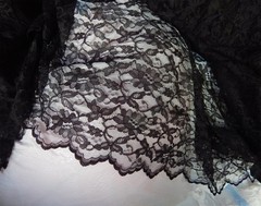 Black Floral Lace Fabric By the Yard 58″ Wide
