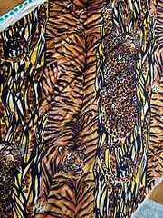 VINTAGE Animal Print Fabric Tiger Print Leopard Print Fabric Lonsdale Textile