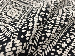 Harlequin Tribal Diamond Embroidery Like Fabric- Turaco / Onyx 2 yds HMIF133064