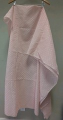 Pink Swiss Dot Fabric Panel 44×88 White Flocked Dots Sheer Sewing Craft
