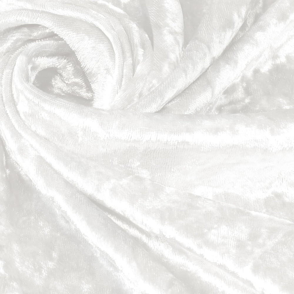 1 Yard 63″ Wide White Stretch Crushed Velvet Fabric, Soft Fabric, Apparel