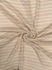 Soft Knit Fabric with Gold Thread, Cotoon Cream and Beige Striped 50” Width
