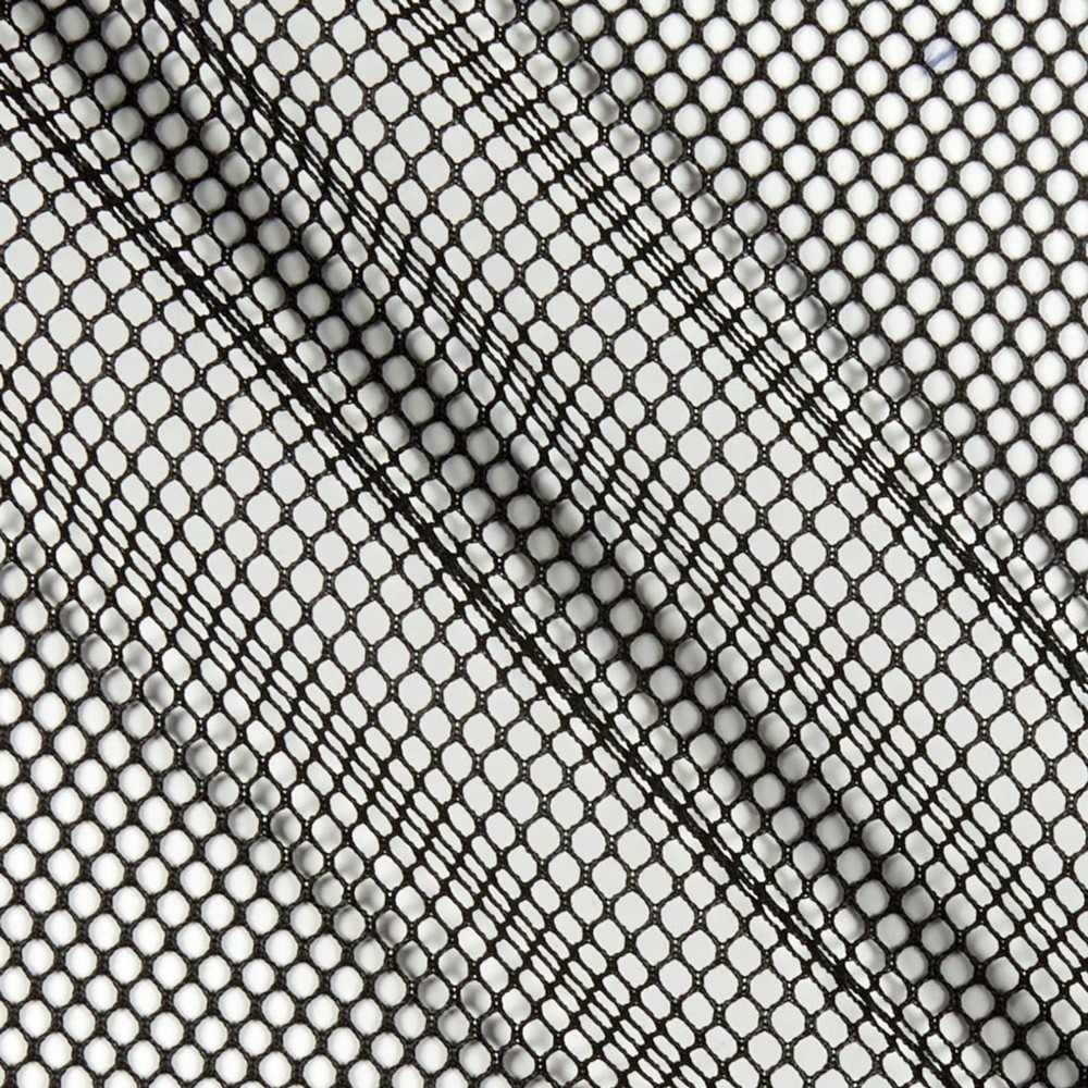 Air Mesh Black Fabric by The Yard, 7mm Polyester Hex Mesh 60″