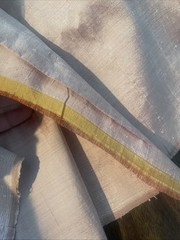 S. Theb Thai Sllk Handwoven 100% Silk Fabric 39” x 53” w/Tag Shimmery Lt Pink