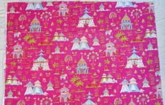 1 YD OOP~Cotton Haute Girls Toile Free Spirit Westminster Fibers Hot Pink+Multi