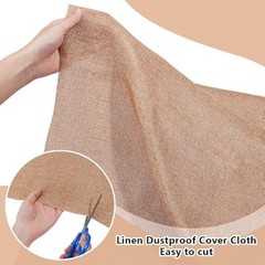 OLYCRAFT 19.7×57.5 Inch Beige Speaker Grill Cloth Linen Speaker Fabric | Dustpro