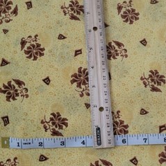 Dazzling Washable Silk Fabric 45 x 150″ / 4+ Yards Yellow Brown Floral READ