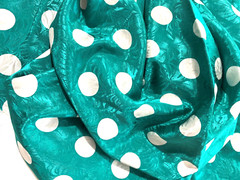 Vintage polyester fabric with embossed design & white polka dots 45″ x 44″