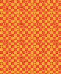 Kansas City Chiefs, NFL, KC Checkerboard Fabric! Cotton•1yd•BTY•Or/Gold•FAST SHI