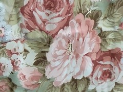 Spectrum Fabrics Screenprint Floral Stripe Upholstery Fabric 57×41 In Vtg