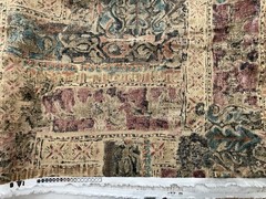 Interior Fabric Distressed Vintage Persian Style Pattern 2 Yards 55”W Cotton Cab