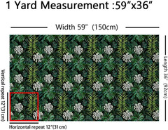 Palm Leaf Decorative Fabric by the Yard Green Leaves Tropical Plants Indoor Outd