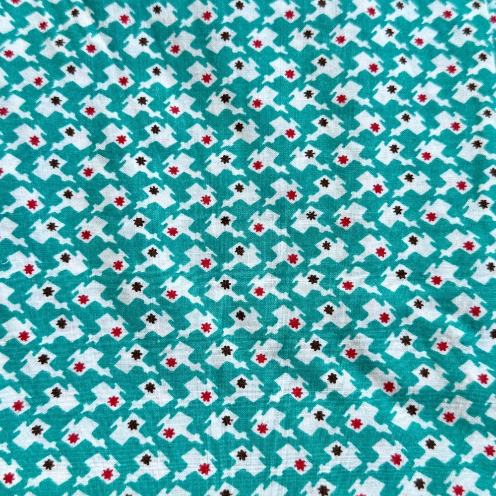 Peter Pan Cotton Fabric Blue Retro Mid Century Modern Pattern – 1.25yd, 44″