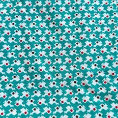 Peter Pan Cotton Fabric Blue Retro Mid Century Modern Pattern – 1.25yd, 44″