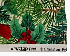 Cranston Print Works Co. Fabric VIP Christmas Cardinals Remnant 22″ X 34″ Wide
