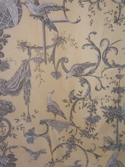 Brunschwig & Fils, Kininvie Print, Bird Toile, BTY, Color Vanilla