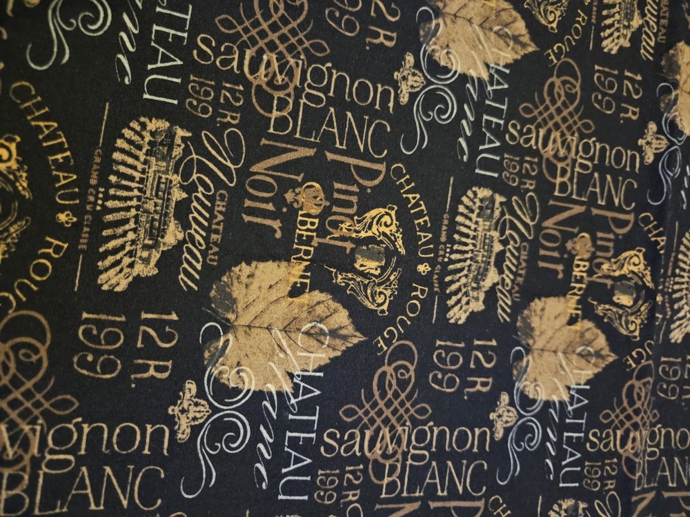 David Textiles Chateau Nouveau Wine Fabiano Gold Black cotton fabric 43 X 28