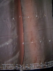 DESIGNER FABRIC COORDINATES TAUPE PEACH BROWN BEIGE OMBRE RICH EMBROIDERED BANDS