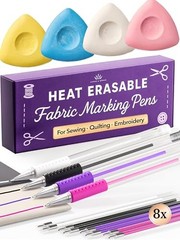 Lange & König 4x Heat Erasable Fabric Marking Pens for Sewing – 4 Pens + 8