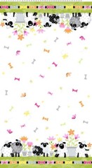 MAMA LAL Sheep Double Border Pink Bows Quilt Fabric by Susybee Sold by 1/2 yd