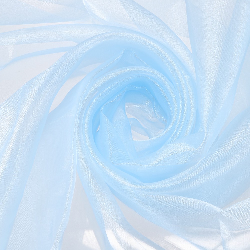 10 Yards x 59″ Iridescent Sheer Organza Fabric, Light Blue