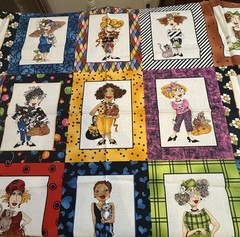 Cat Ladies 2005 Loralie Harris for Loralie Designs Cotton Fabric Panel 23″ x 43″
