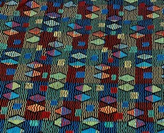 African Tribal Ethnic Cotton Fabric Wavy Lines Geo Shapes Quilt Craft BTY 36″W