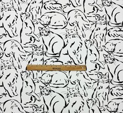 LACEFIELD DESIGNS PURRFECT PALS INK BLACK CATS KITTEN COTTON FABRIC BY YARD 55″W