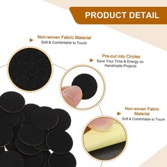 80Pcs Round Felt Circles 25mm (1″) Non-Woven Felt Fabric Sticker Black
