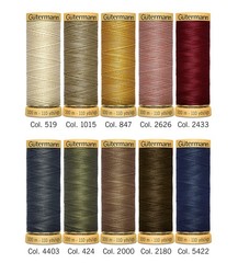 Gutermann 734521-3 Thread Set Natural Cotton 50 100m/10 reels, Col 2 Assorted
