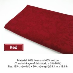 Jacquard Floral Fabric 40% Cotton and 60% Linen Cloth Ethnic Retro 135 50cm