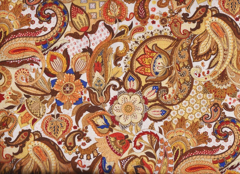 BTY Fabri-Quilt ROYAL PAISLEY Print 100% Cotton Quilt Craft Fabric by Yard