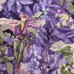 Sparkly Night Fairies Fabric Purple Cicely Mary Barker Michael Miller 1 Yard