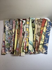 Fabric Sample Lot 70pc Junk Journaling Mixed Media Art Crafts Book Marks 12”x2”