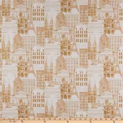 Whistler Studios Merci Paris Architecture Cafe Cotton Fabric BTY 36″ x 43″